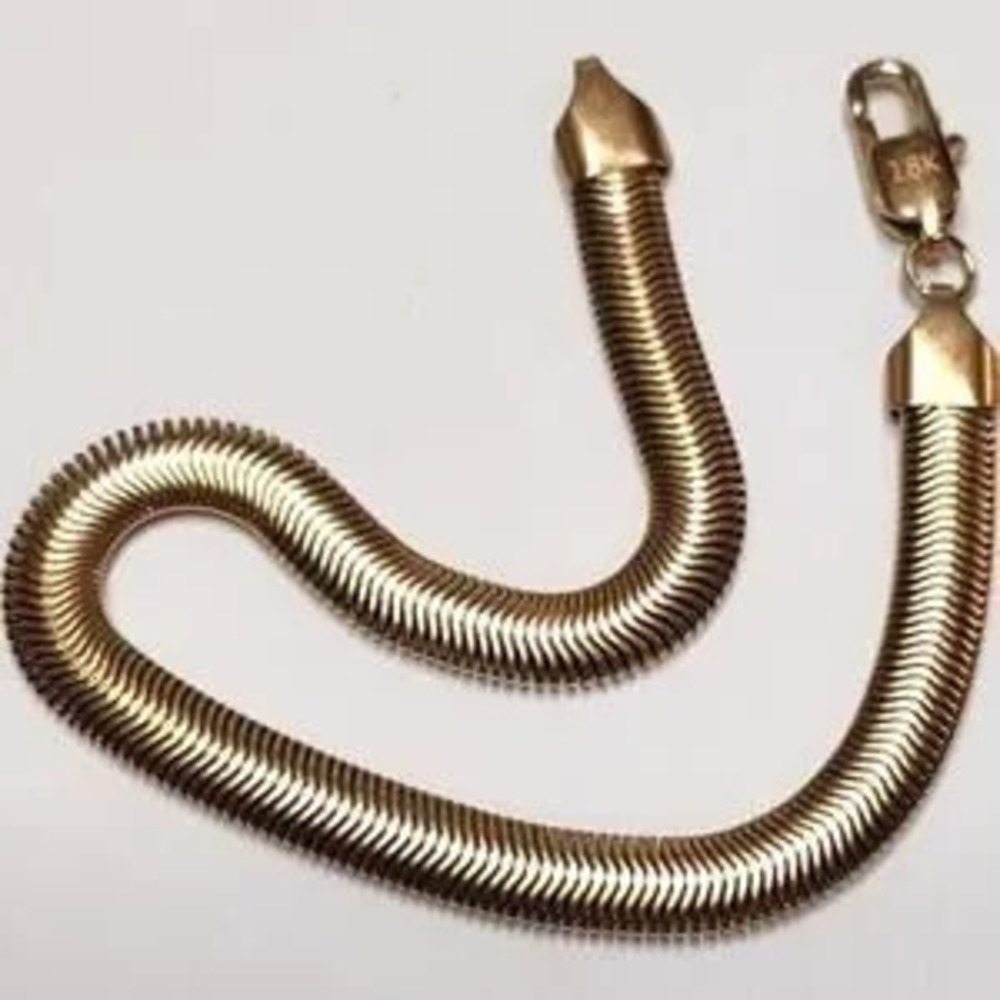 Genuine 18k Gold Plated Bracelet Snake Chain Christmas Birthday Fathers Gift NEW